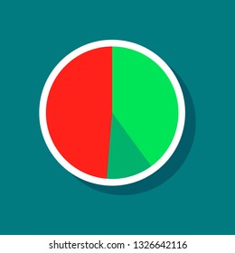 paper sticker on stylish background Pie chart