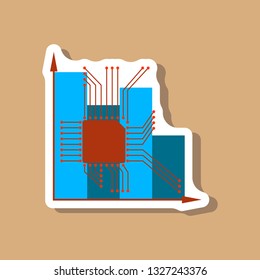 paper sticker on stylish background Nanotechnology infographics