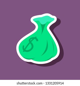 paper sticker on stylish background bag with money