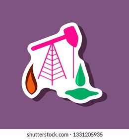 paper sticker on stylish background Gas and oil production