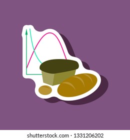 paper sticker on stylish background Bread chart