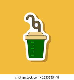 paper sticker on stylish background Fitness cocktail