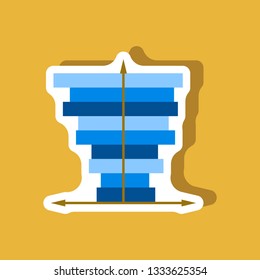 paper sticker on stylish background 3d chart