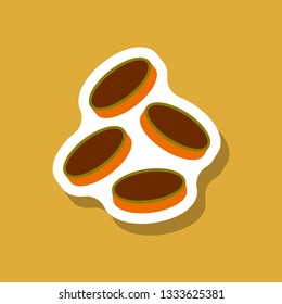 paper sticker on stylish background Coins finance
