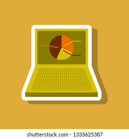 paper sticker on stylish background Laptop chart - Powered by Shutterstock - Get 15% off with code: PIKWIZARD15
