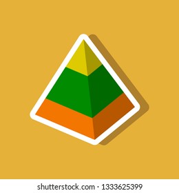 paper sticker on stylish background Economic pyramid