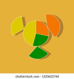 paper sticker on stylish background Circular economic chart