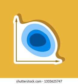 paper sticker on stylish background graph
