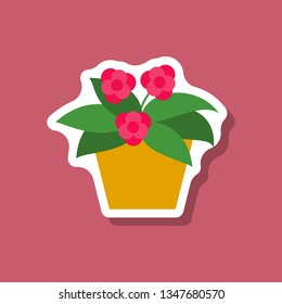 paper sticker on stylish background geranium