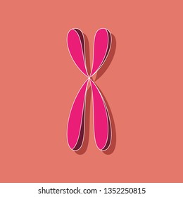 paper sticker on stylish background chromosome