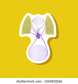 paper sticker on stylish background circulatory system