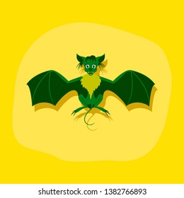 paper sticker on stylish background cute bat