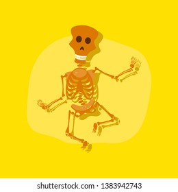 paper sticker on stylish background skeleton Halloween monster