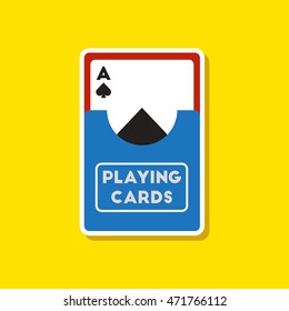 paper sticker on stylish background playing cards