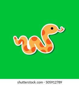 paper sticker on stylish background snake