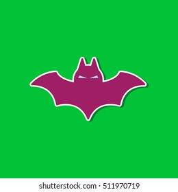 paper sticker on stylish background halloween bat