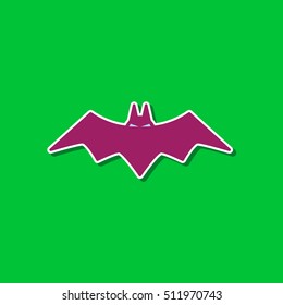 paper sticker on stylish background halloween bat