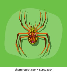 paper sticker on stylish background halloween spider