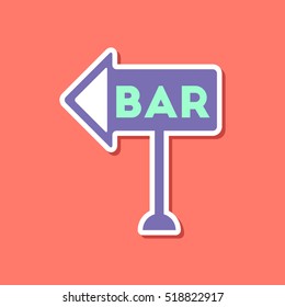 paper sticker on stylish background bar sign