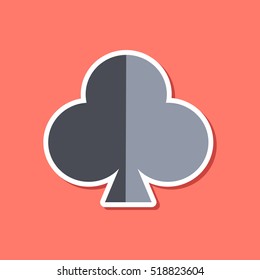 paper sticker on stylish background poker playing card