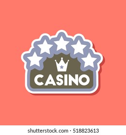 paper sticker on stylish background casino sign