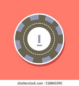 paper sticker on stylish background single poker chips