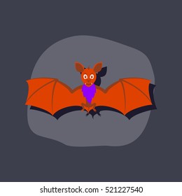 paper sticker on stylish background cute bat