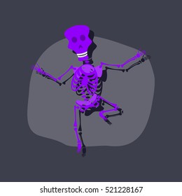 paper sticker on stylish background skeleton Halloween monster