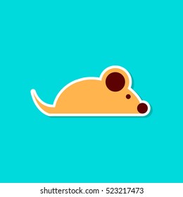 paper sticker on stylish background pet mouse