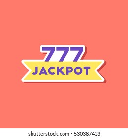 paper sticker on stylish background jackpot Lucky seven