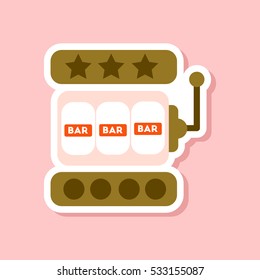paper sticker on stylish background slot machine