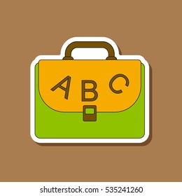 paper sticker on stylish background school bag backpack