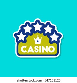 paper sticker on stylish background casino sign
