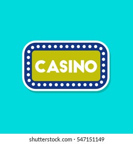 paper sticker on stylish background casino sign