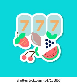 paper sticker on stylish background jackpot Lucky seven