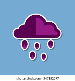 paper sticker on stylish background of cloud hail