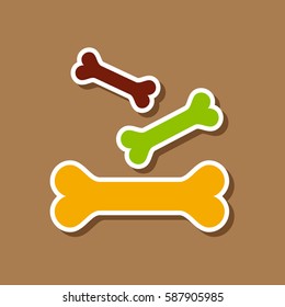 paper sticker on stylish background bones for pets