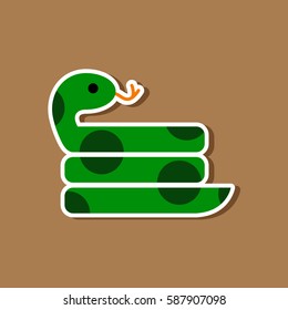 paper sticker on stylish background snake