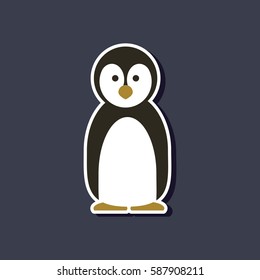 paper sticker on stylish background penguin