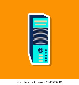 paper sticker on stylish background Computer processor