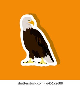 paper sticker on stylish background eagle