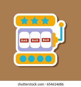 paper sticker on stylish background slot machine