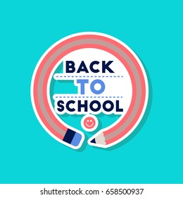paper sticker on stylish background Back to school pencil