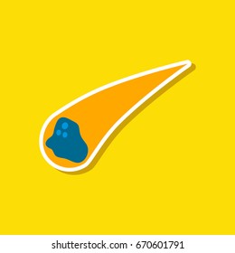 paper sticker on stylish background of nature falling meteorite
