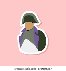 paper sticker on stylish background Napoleon