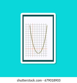 paper sticker on stylish background Mathematics graph
