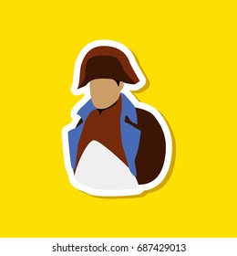 paper sticker on stylish background Napoleon