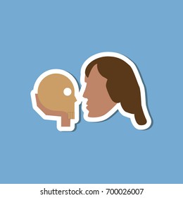 paper sticker on stylish background Hamlet