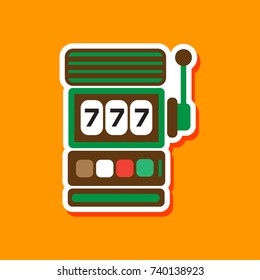 paper sticker on stylish background slot machine