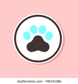 paper sticker on stylish background dog trail